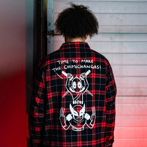 Cakeworthy Deadpool Flannel - Picture 1 of 14